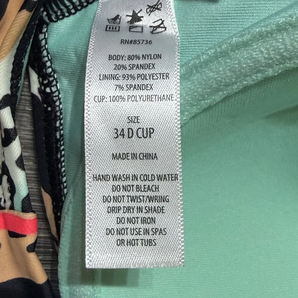 NEW Sundazed Black Push-up Underwire Bra Size 34D Bikini Top Swim Wear Tie Back - Picture 3 of 10